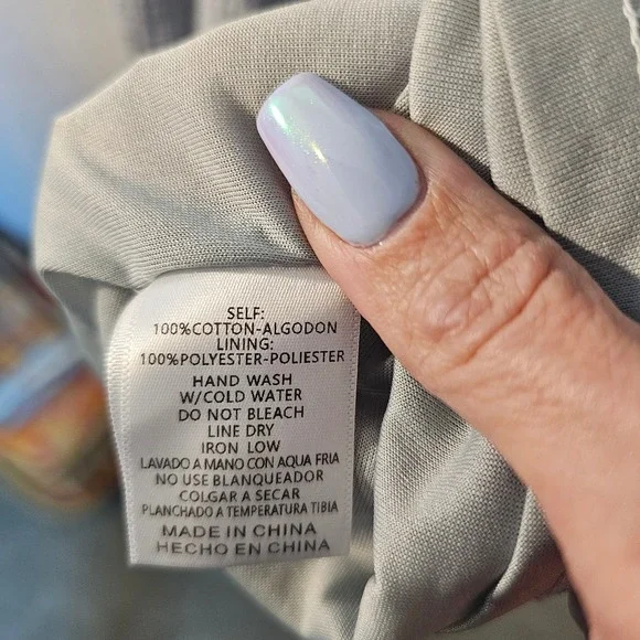 Listicle womens med blue pink florets cottagecore midi dress 100% cotton lined - Picture 5 of 7